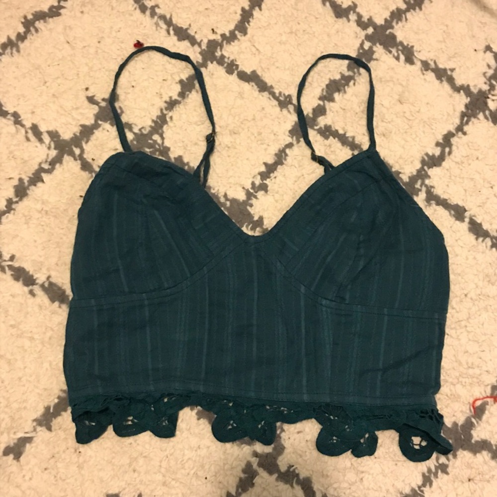 Free People Teal Battenberg Bralette - Picture 2 of 4